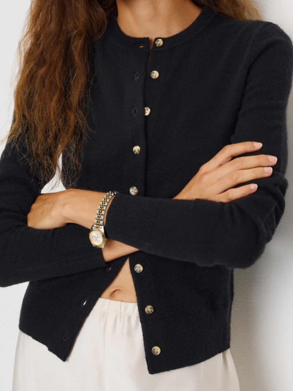 Farren Cashmere Crew Cardigan - Picture 2 of 7